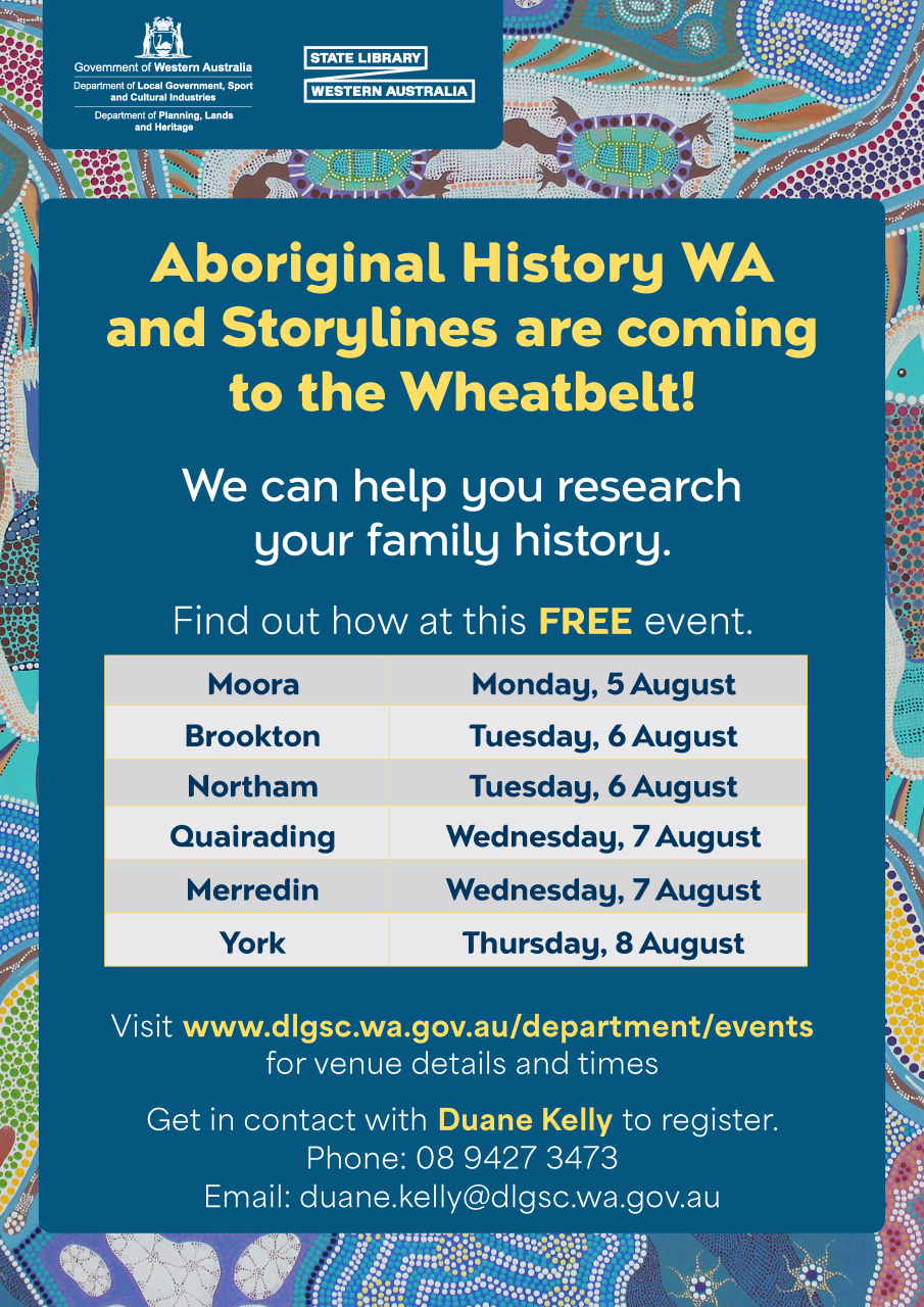 Aboriginal History WA and Storylines are coming to the Wheatbelt